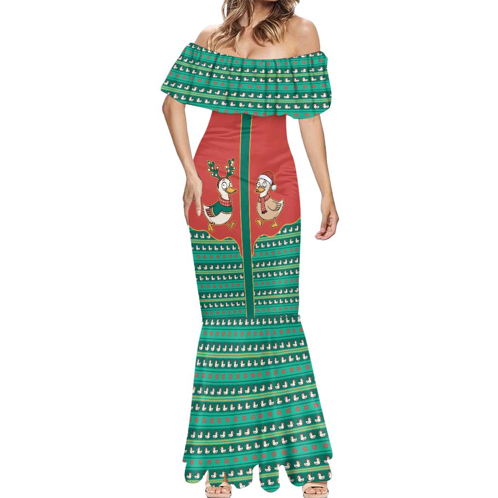 Western Yoke Mermaid Dress Merry Duckmas Funny Style - Wonder Print Shop