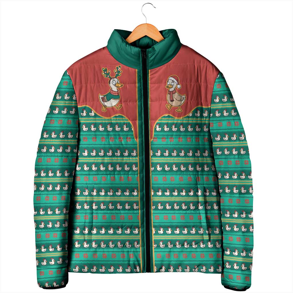 Western Yoke Padded Jacket Merry Duckmas Funny Style - Wonder Print Shop