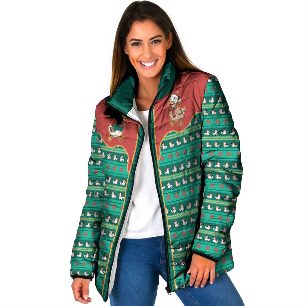 Western Yoke Padded Jacket Merry Duckmas Funny Style - Wonder Print Shop