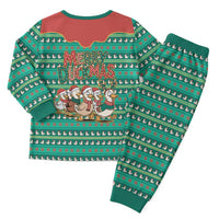 Western Yoke Christmas Pajama Set Merry Duckmas Funny Style - Wonder Print Shop