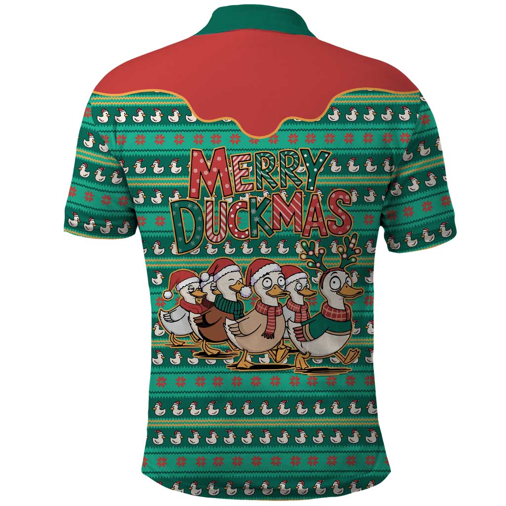 Western Yoke Polo Shirt Merry Duckmas Funny Style - Wonder Print Shop
