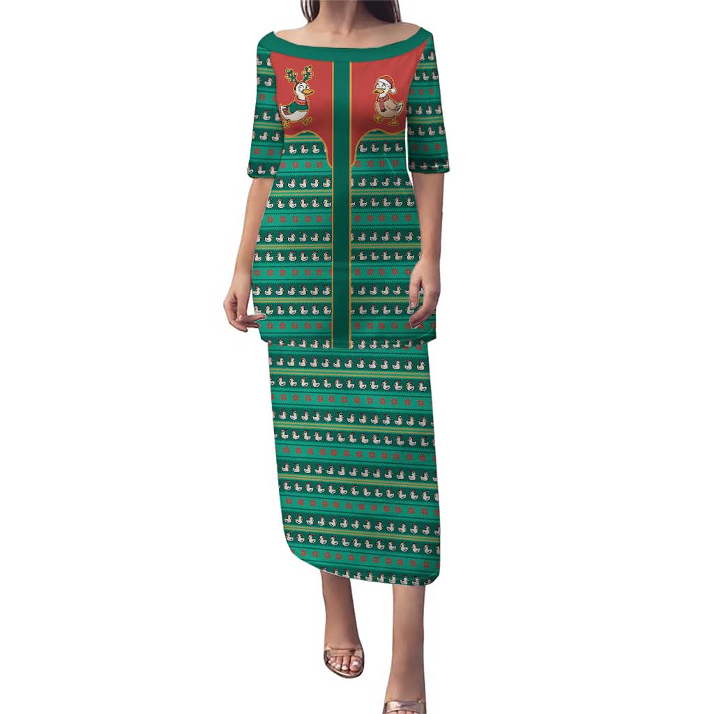 Western Yoke Puletasi Merry Duckmas Funny Style - Wonder Print Shop