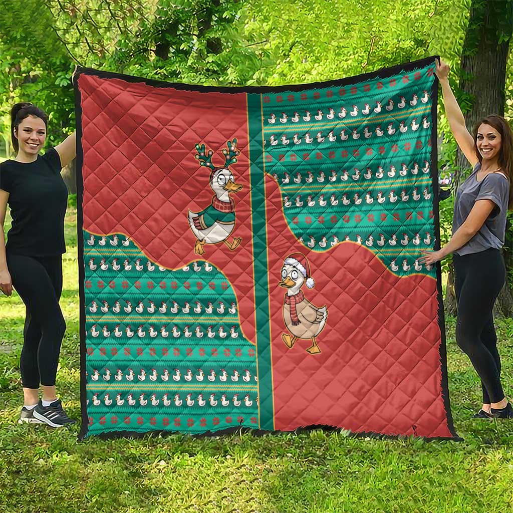 Western Yoke Quilt Merry Duckmas Funny Style - Wonder Print Shop