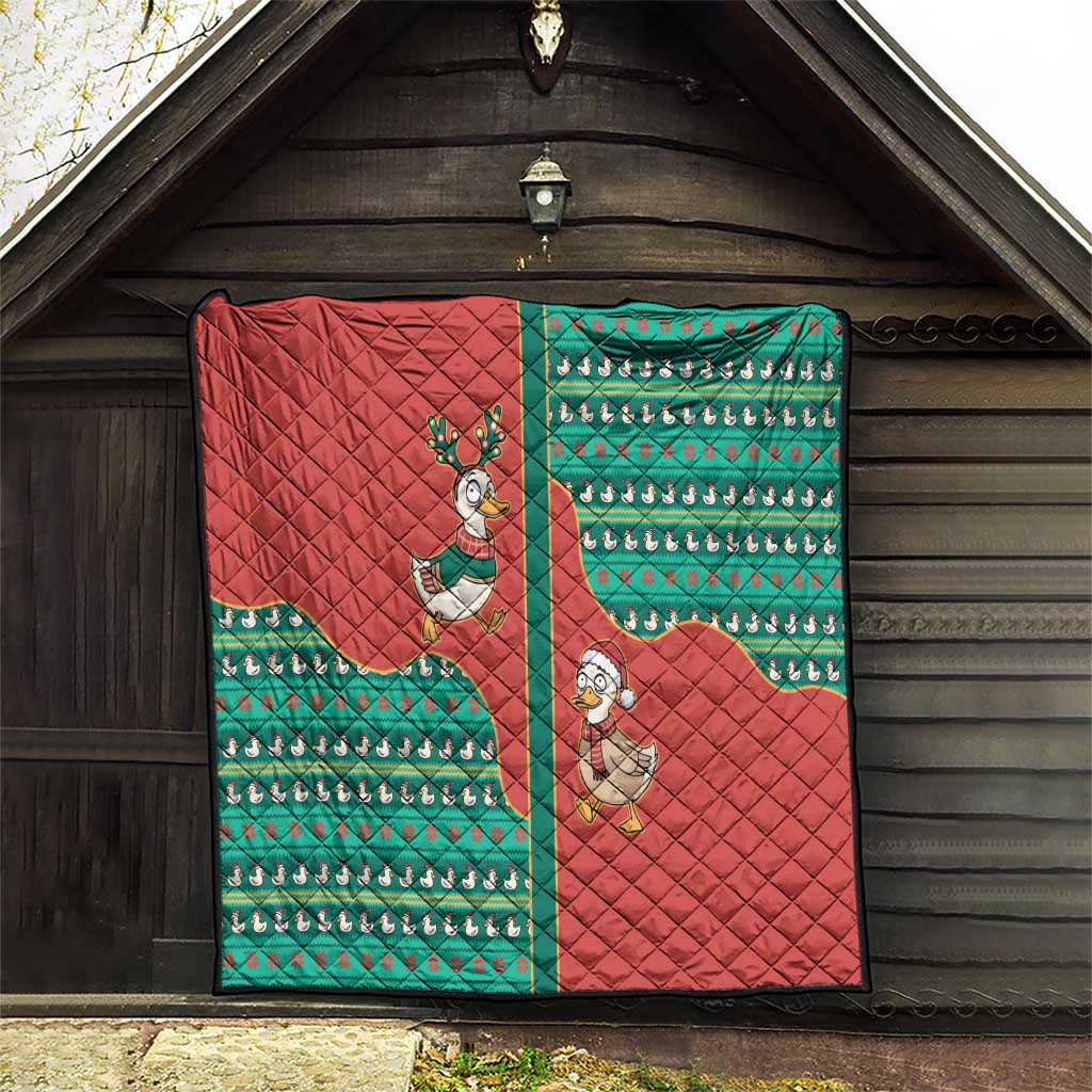 Western Yoke Quilt Merry Duckmas Funny Style - Wonder Print Shop