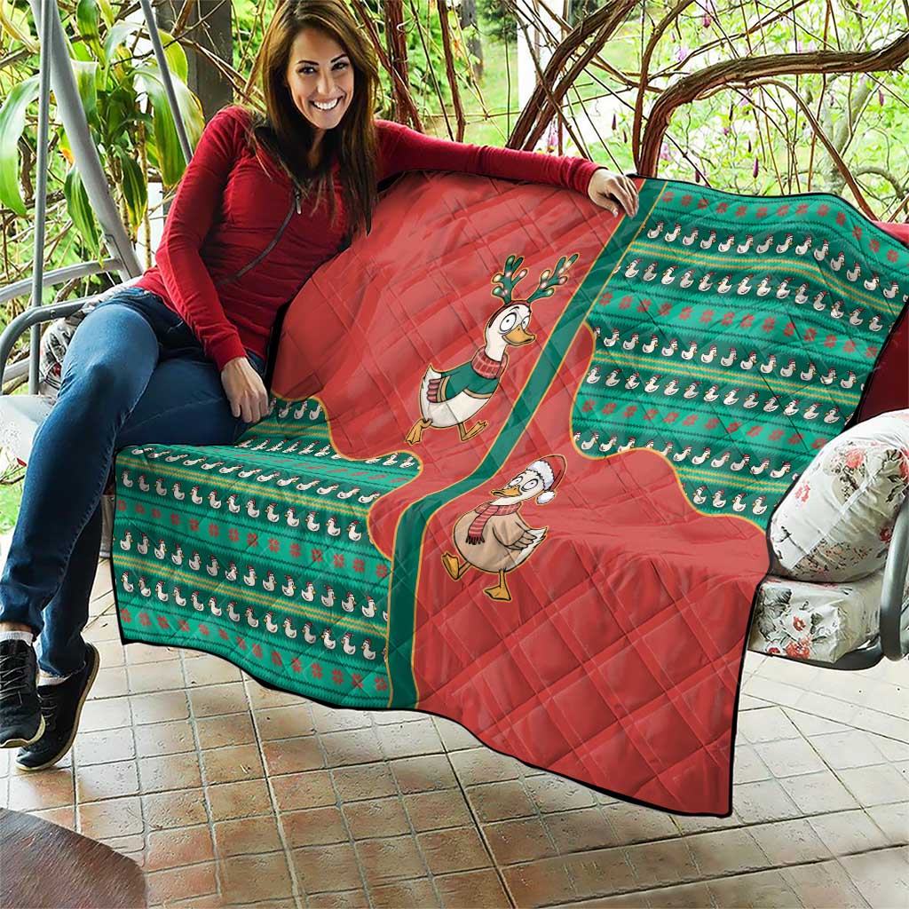 Western Yoke Quilt Merry Duckmas Funny Style - Wonder Print Shop