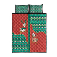 Western Yoke Quilt Bed Set Merry Duckmas Funny Style - Wonder Print Shop