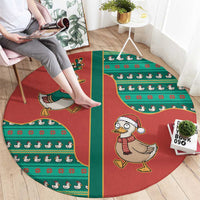 Western Yoke Round Carpet Merry Duckmas Funny Style - Wonder Print Shop