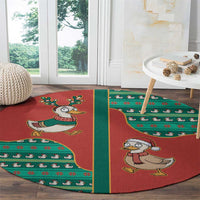 Western Yoke Round Carpet Merry Duckmas Funny Style - Wonder Print Shop