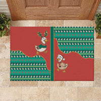 Western Yoke Rubber Doormat Merry Duckmas Funny Style - Wonder Print Shop