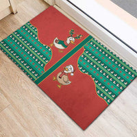 Western Yoke Rubber Doormat Merry Duckmas Funny Style - Wonder Print Shop
