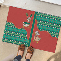 Western Yoke Rubber Doormat Merry Duckmas Funny Style - Wonder Print Shop