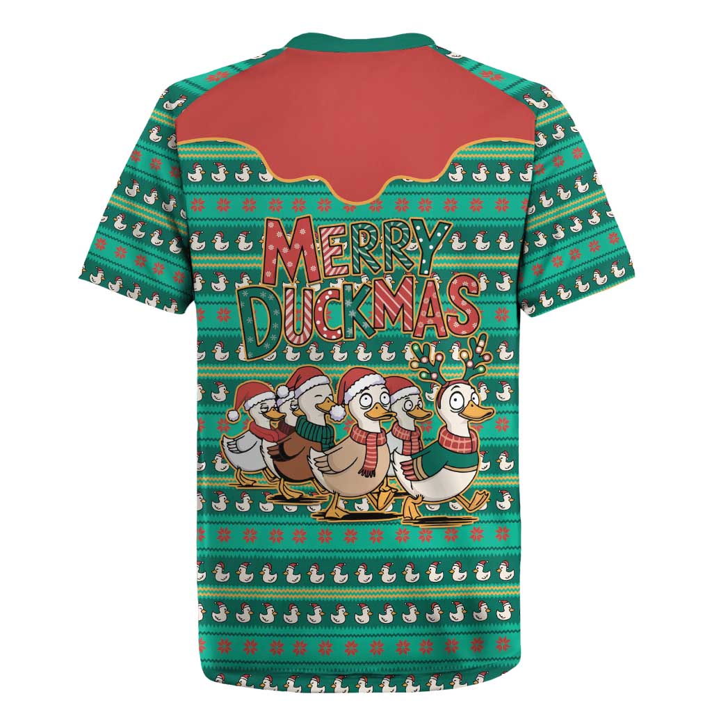 Western Yoke Rugby Jersey Merry Duckmas Funny Style - Wonder Print Shop