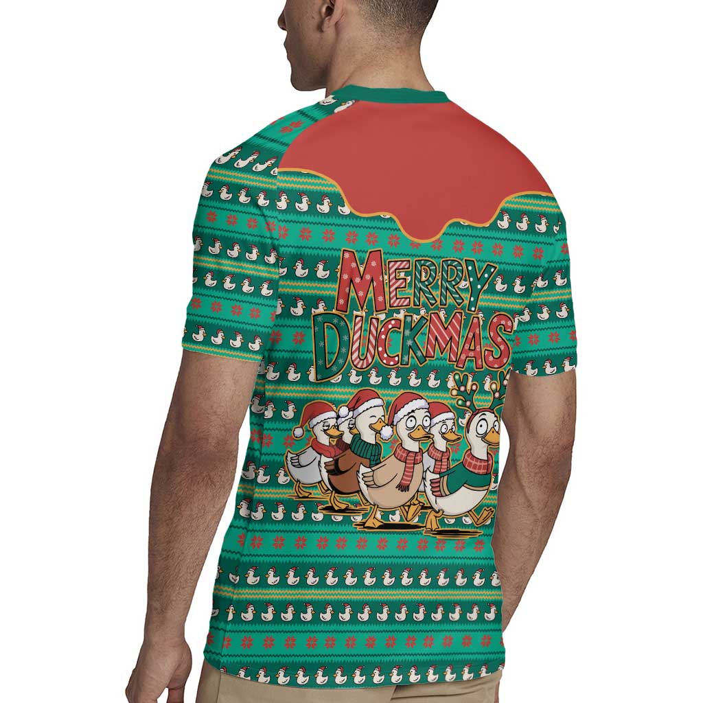 Western Yoke Rugby Jersey Merry Duckmas Funny Style - Wonder Print Shop
