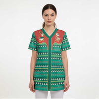 Western Yoke Scrub Top Merry Duckmas Funny Style - Wonder Print Shop