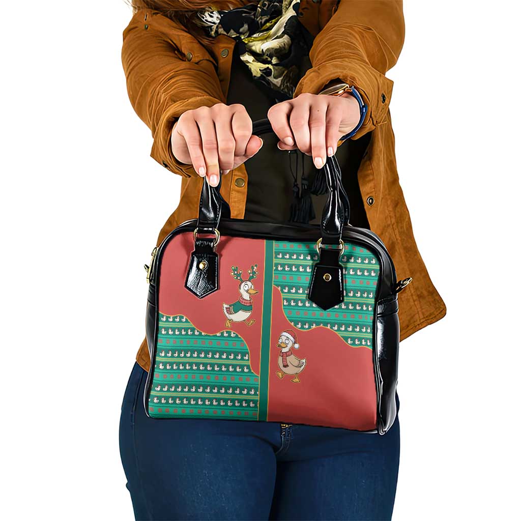 Western Yoke Shoulder Handbag Merry Duckmas Funny Style - Wonder Print Shop