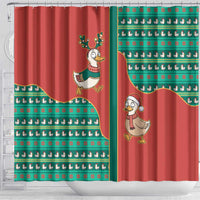 Western Yoke Shower Curtain Merry Duckmas Funny Style - Wonder Print Shop