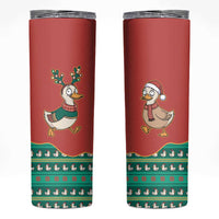 Western Yoke Skinny Tumbler Merry Duckmas Funny Style - Wonder Print Shop