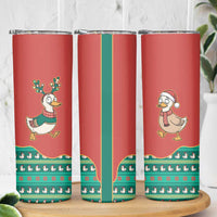 Western Yoke Skinny Tumbler Merry Duckmas Funny Style - Wonder Print Shop