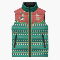 Western Yoke Sleeveless Puffer Jacket Merry Duckmas Funny Style - Wonder Print Shop