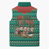 Western Yoke Sleeveless Puffer Jacket Merry Duckmas Funny Style - Wonder Print Shop