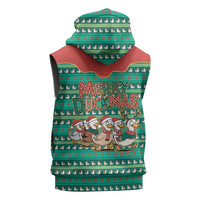 Western Yoke Sleeveless Zip Hoodie Merry Duckmas Funny Style - Wonder Print Shop