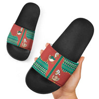 Western Yoke Slide Sandals Merry Duckmas Funny Style - Wonder Print Shop