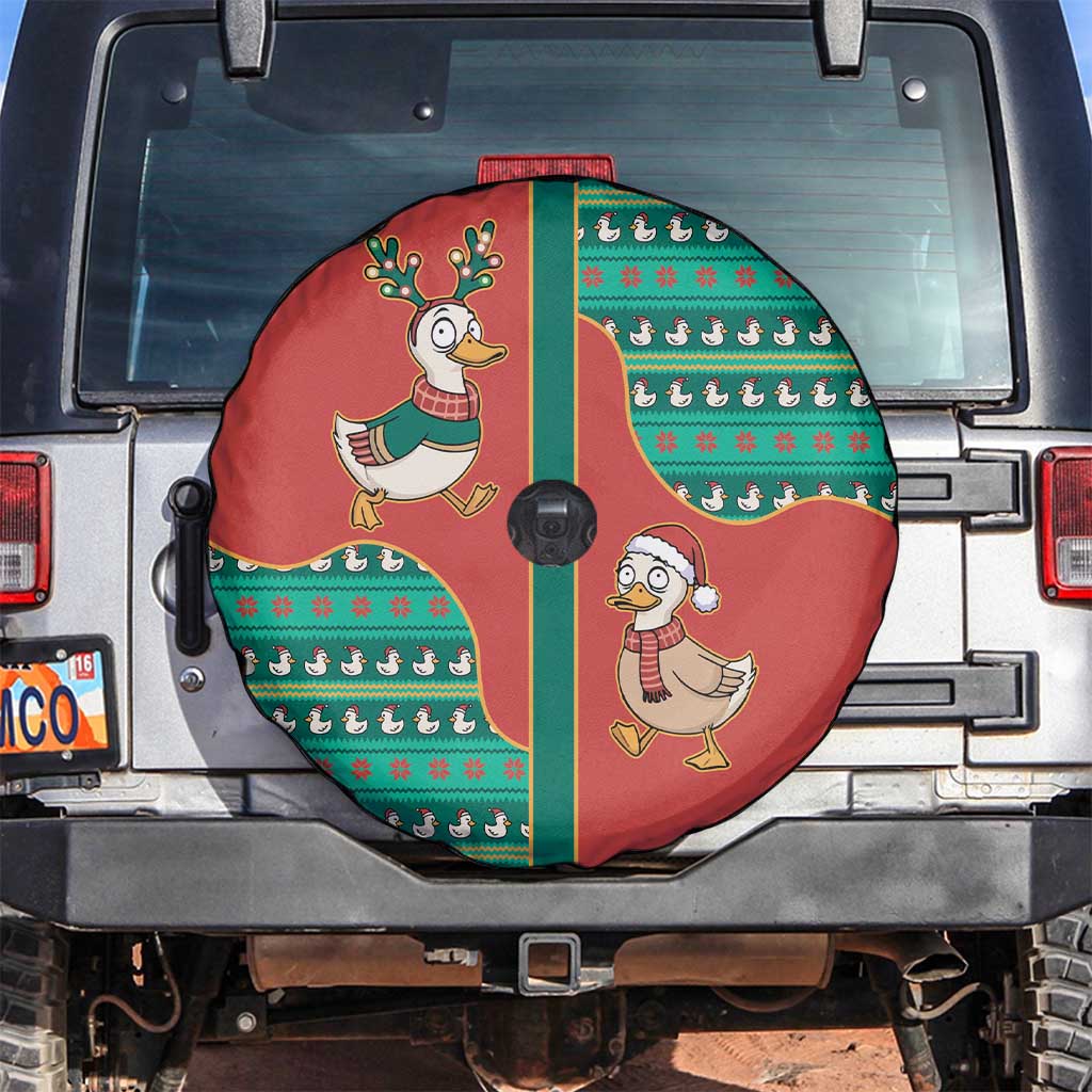 Western Yoke Spare Tire Cover Merry Duckmas Funny Style - Wonder Print Shop