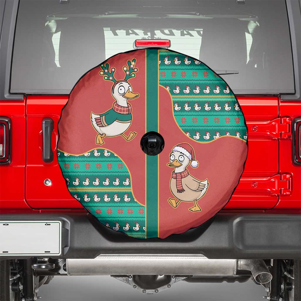 Western Yoke Spare Tire Cover Merry Duckmas Funny Style - Wonder Print Shop