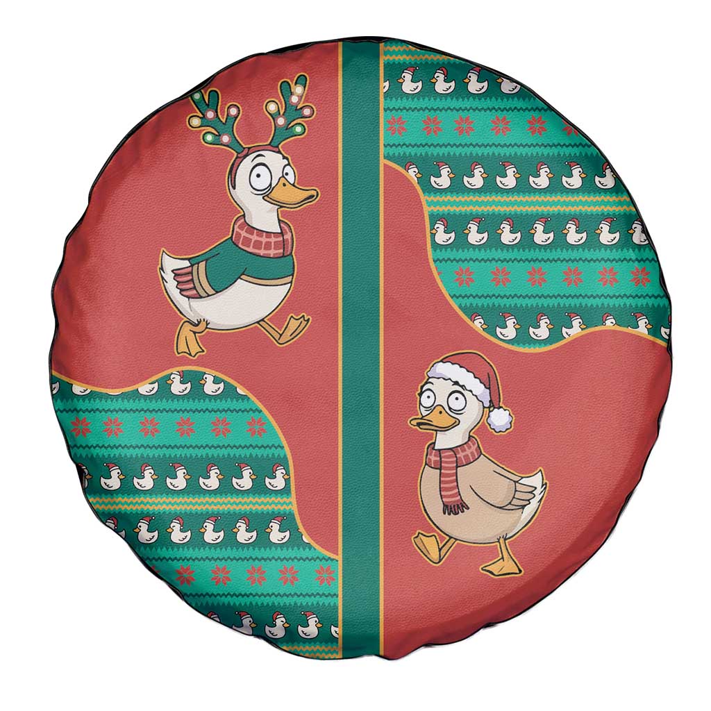 Western Yoke Spare Tire Cover Merry Duckmas Funny Style - Wonder Print Shop