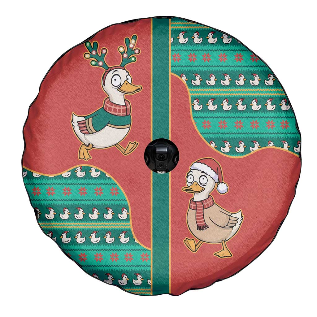 Western Yoke Spare Tire Cover Merry Duckmas Funny Style - Wonder Print Shop