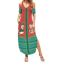 Western Yoke Summer Maxi Dress Merry Duckmas Funny Style - Wonder Print Shop