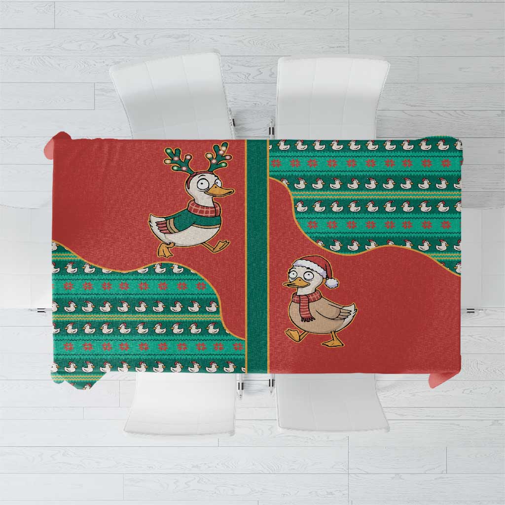 Western Yoke Tablecloth Merry Duckmas Funny Style - Wonder Print Shop