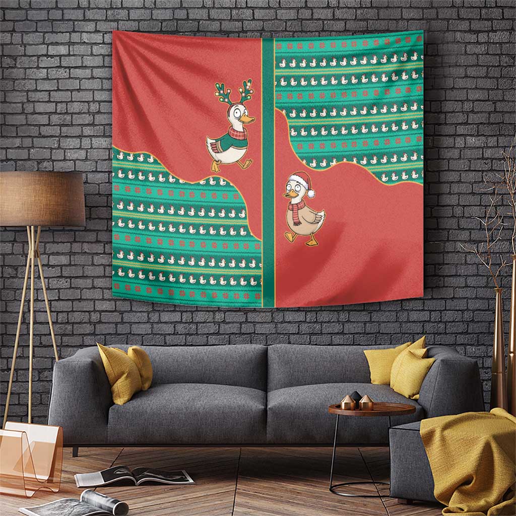 Western Yoke Tapestry Merry Duckmas Funny Style - Wonder Print Shop