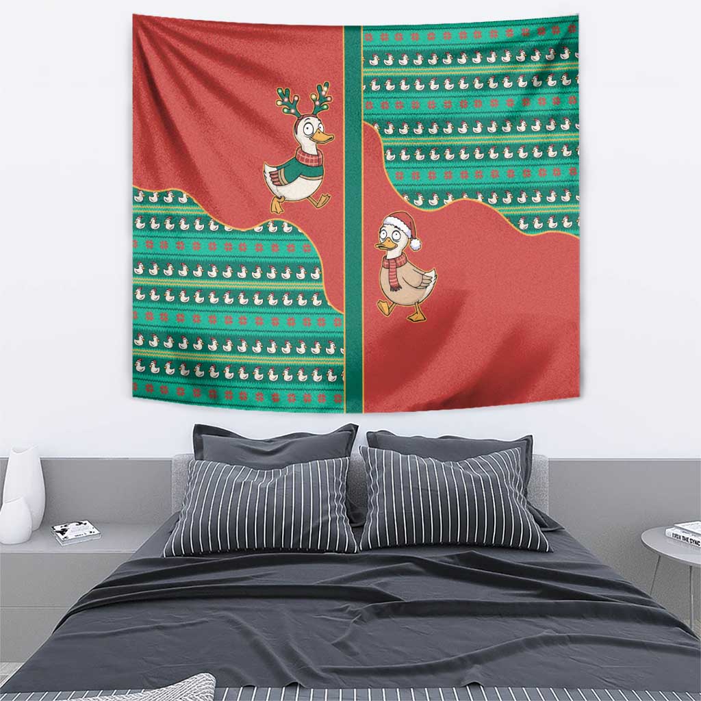 Western Yoke Tapestry Merry Duckmas Funny Style - Wonder Print Shop