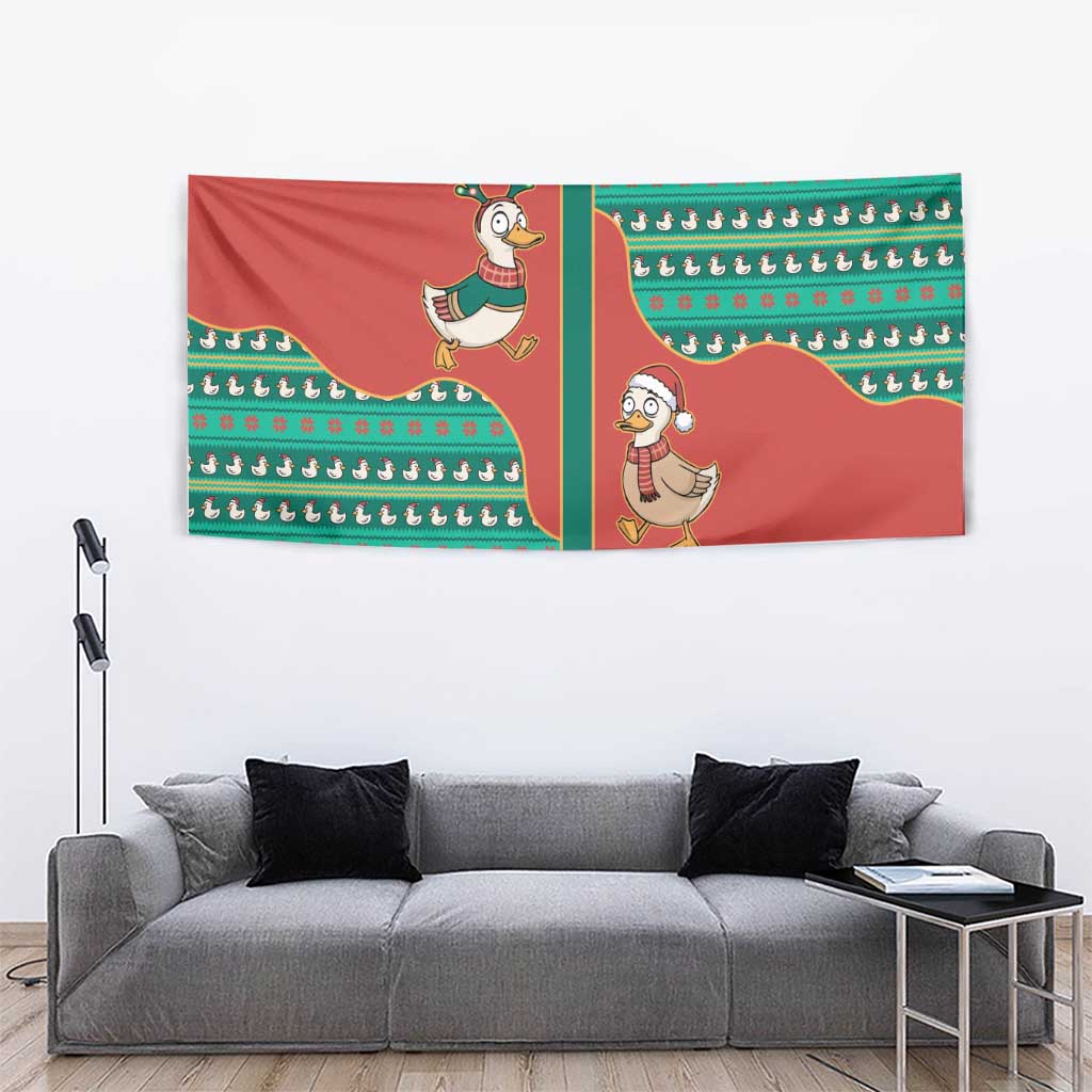 Western Yoke Tapestry Merry Duckmas Funny Style - Wonder Print Shop