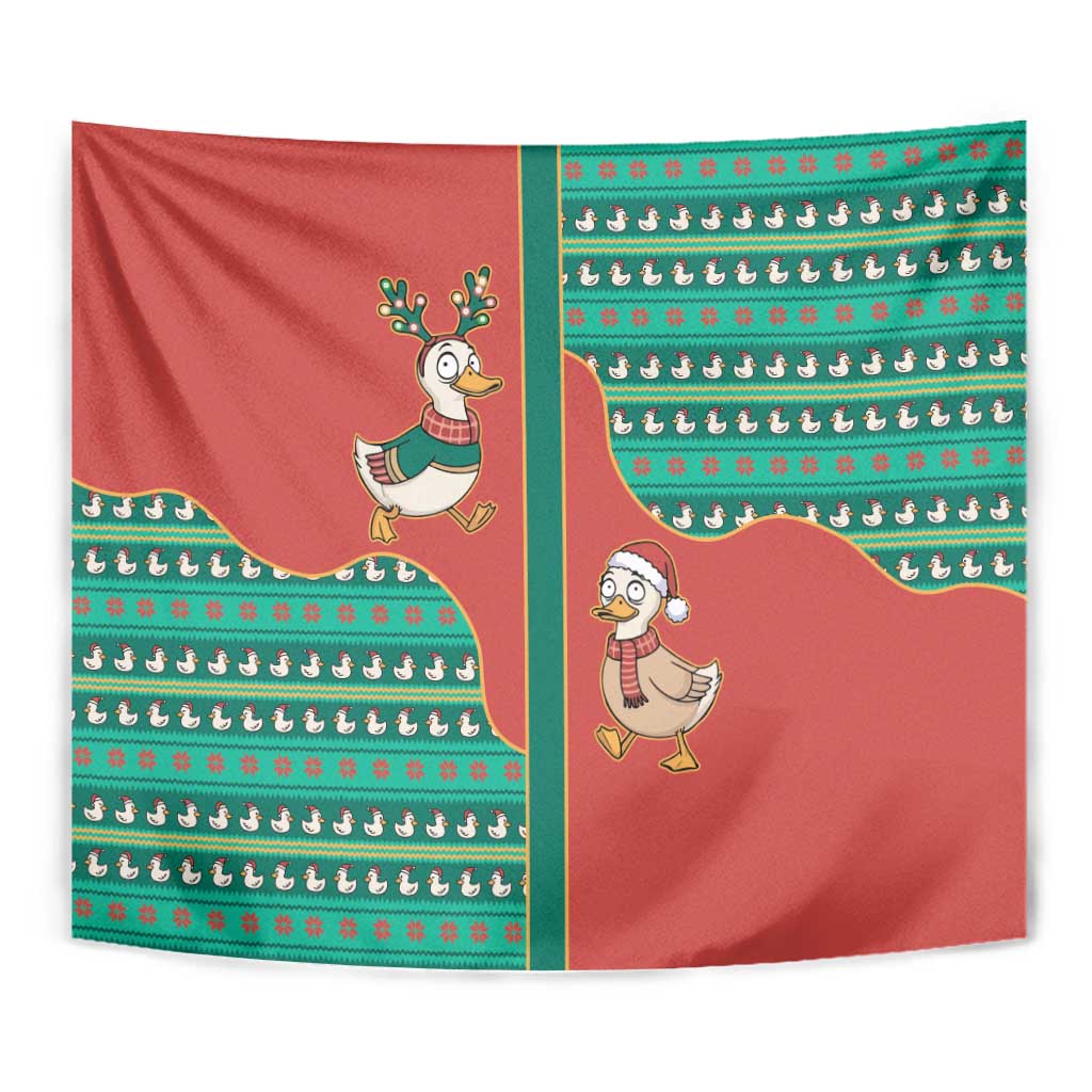 Western Yoke Tapestry Merry Duckmas Funny Style - Wonder Print Shop