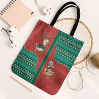 Western Yoke Tote Bag Merry Duckmas Funny Style - Wonder Print Shop