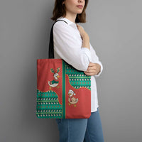 Western Yoke Tote Bag Merry Duckmas Funny Style - Wonder Print Shop