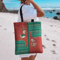 Western Yoke Tote Bag Merry Duckmas Funny Style - Wonder Print Shop