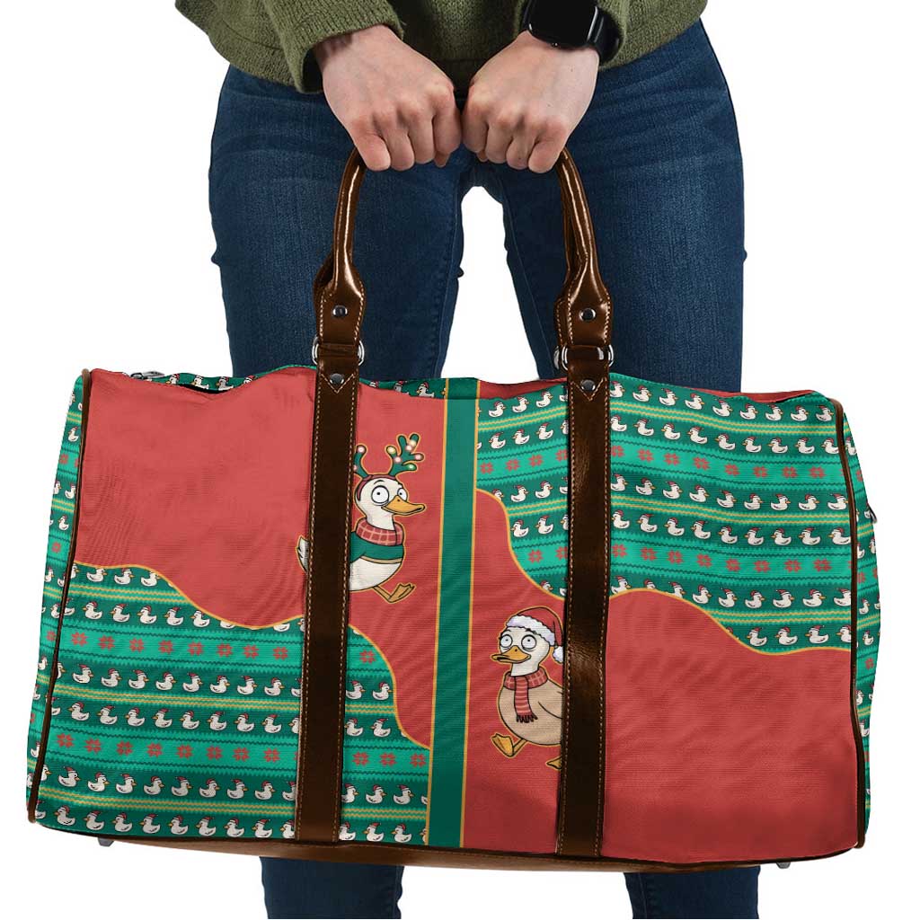 Western Yoke Travel Bag Merry Duckmas Funny Style - Wonder Print Shop
