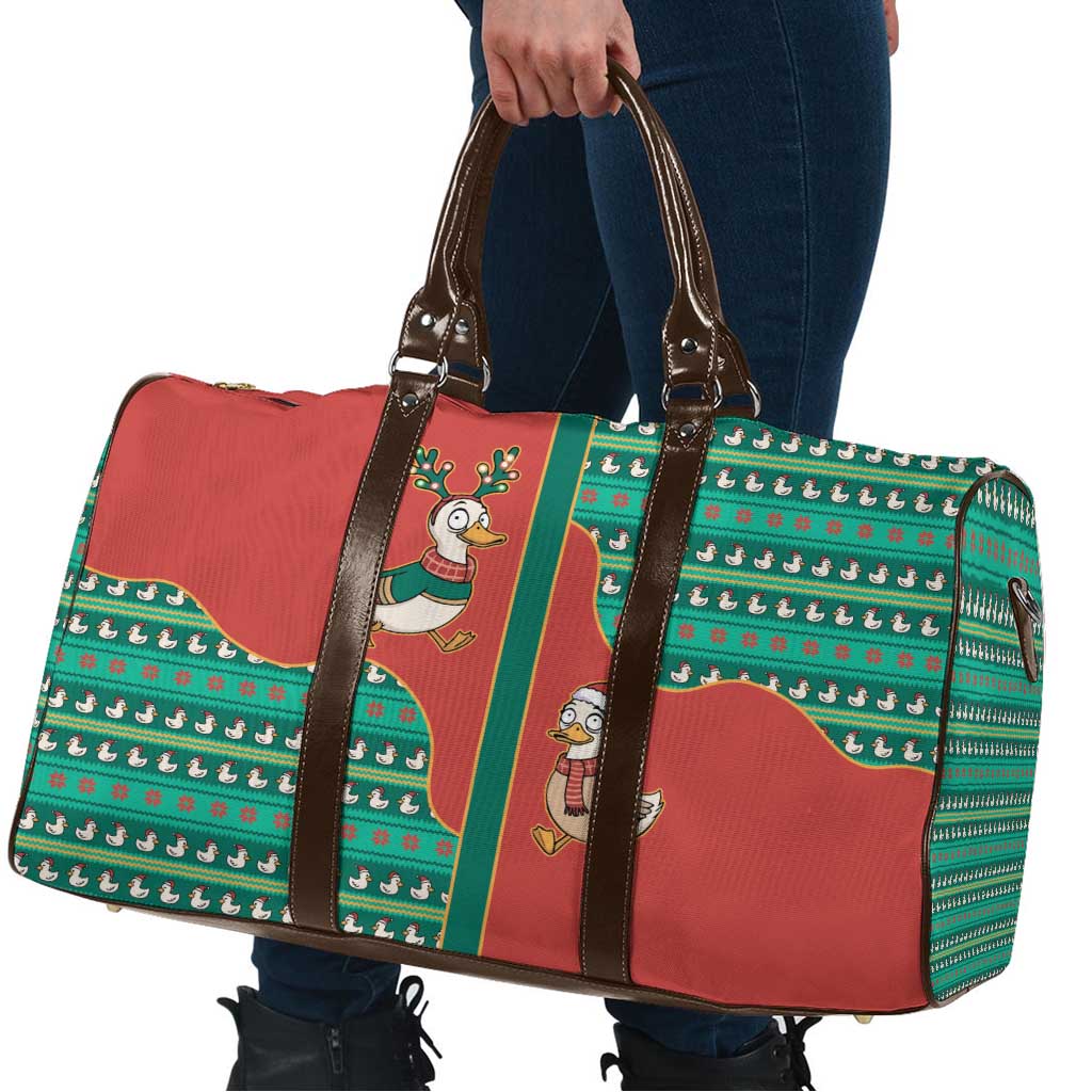 Western Yoke Travel Bag Merry Duckmas Funny Style - Wonder Print Shop