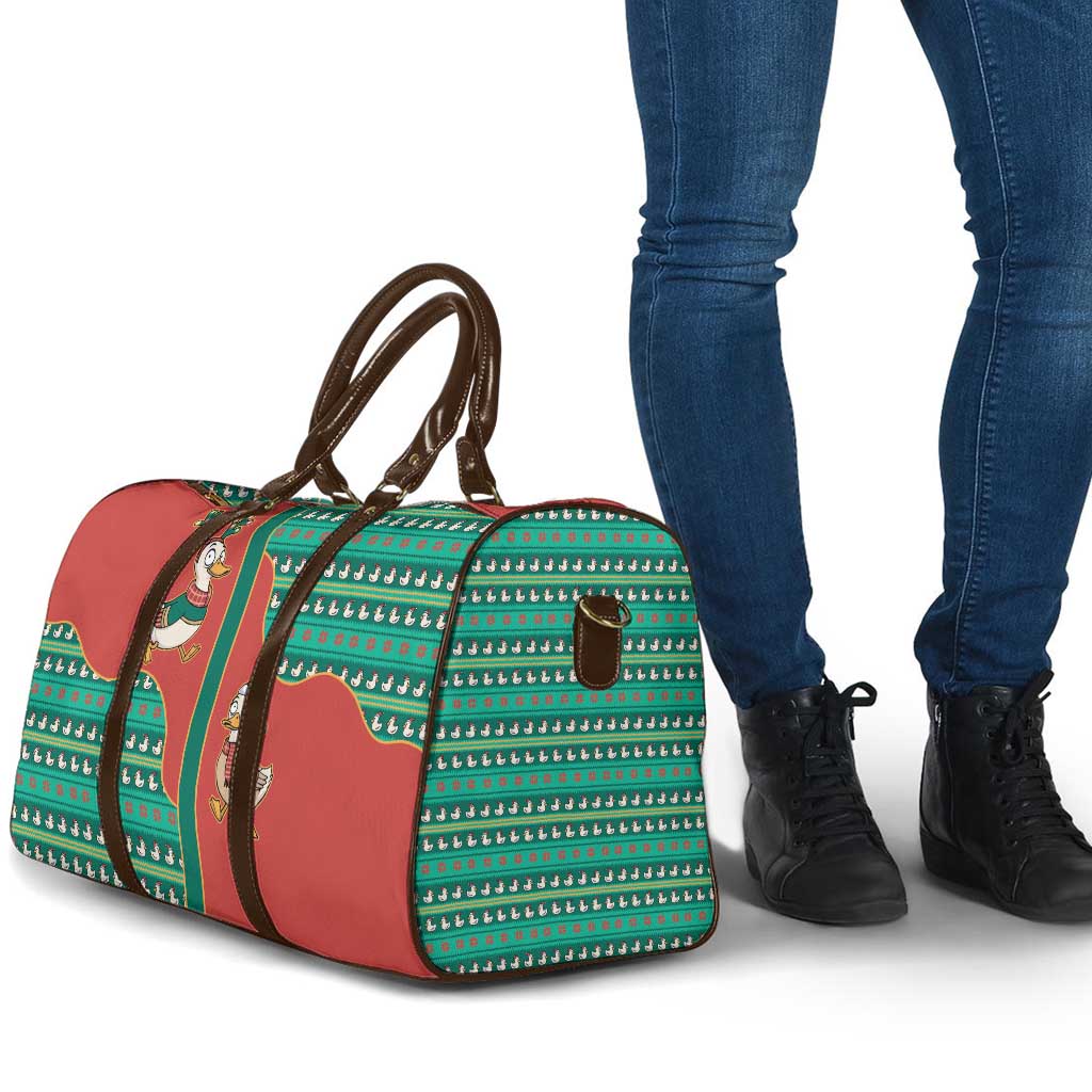 Western Yoke Travel Bag Merry Duckmas Funny Style - Wonder Print Shop