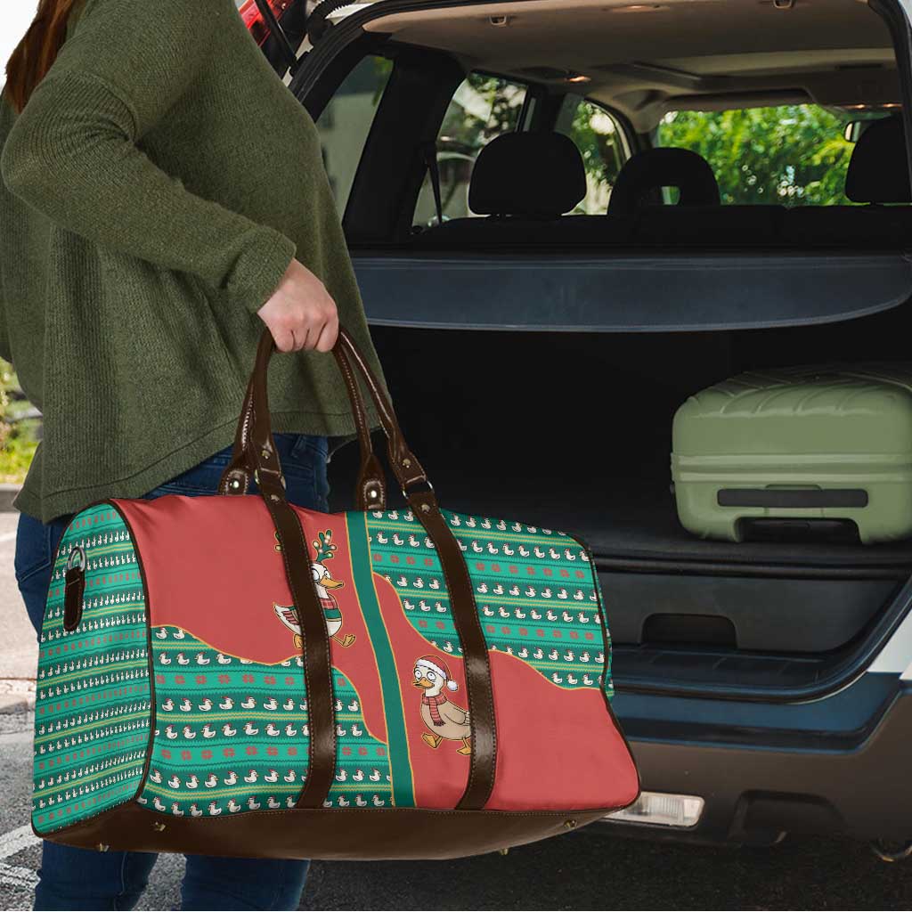 Western Yoke Travel Bag Merry Duckmas Funny Style - Wonder Print Shop