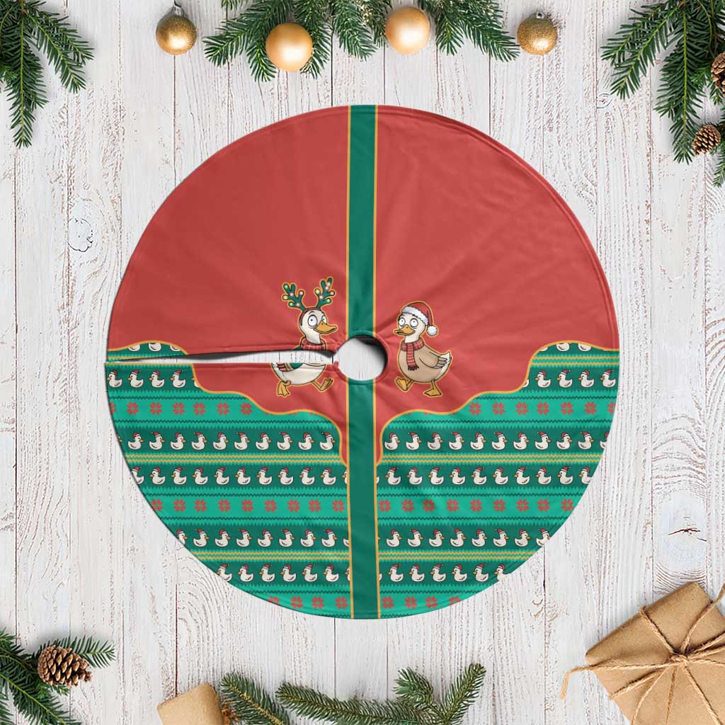 Western Yoke Tree Skirt Merry Duckmas Funny Style - Wonder Print Shop