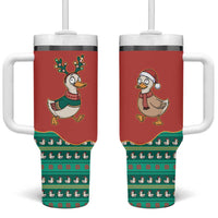 Western Yoke Tumbler With Handle Merry Duckmas Funny Style - Wonder Print Shop