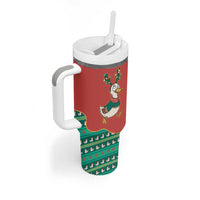 Western Yoke Tumbler With Handle Merry Duckmas Funny Style - Wonder Print Shop