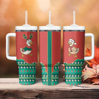 Western Yoke Tumbler With Handle Merry Duckmas Funny Style - Wonder Print Shop