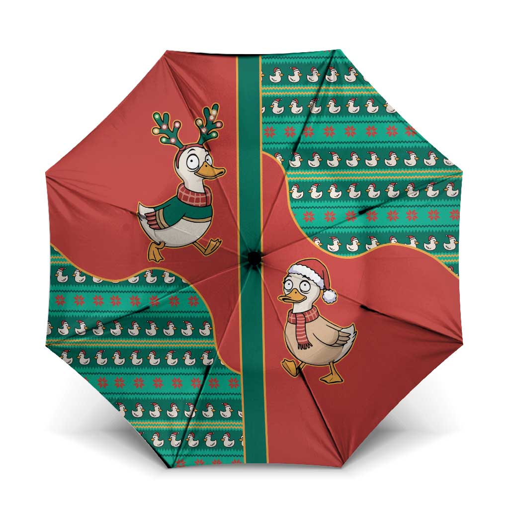 Western Yoke Umbrella Merry Duckmas Funny Style - Wonder Print Shop