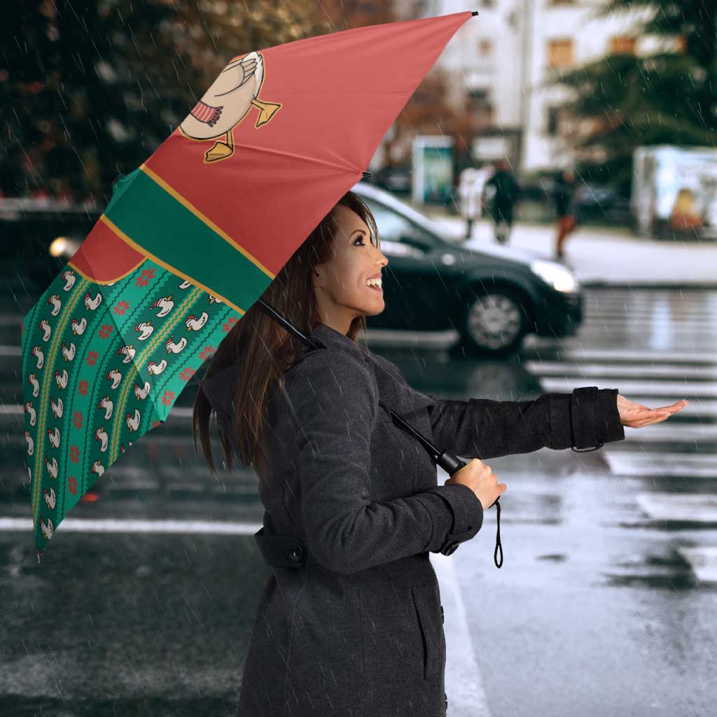 Western Yoke Umbrella Merry Duckmas Funny Style - Wonder Print Shop