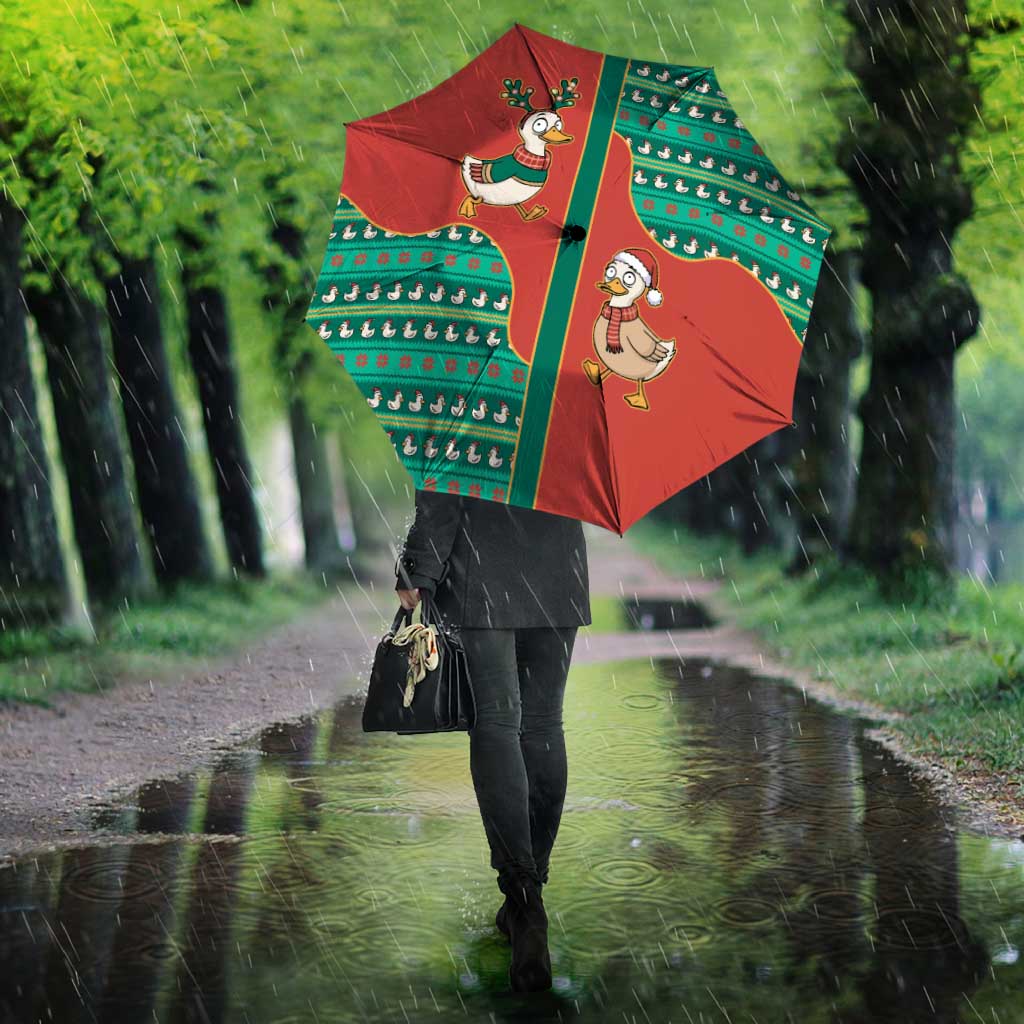 Western Yoke Umbrella Merry Duckmas Funny Style - Wonder Print Shop